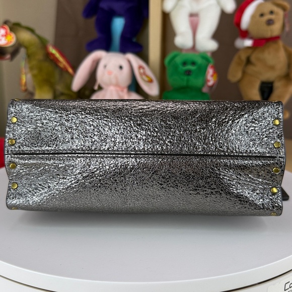 💥COACH - PARKER 18 IN SIGNATURE CANVAS WITH RIVETS AND SNAKESKIN DETAIL -45U583 - Picture 13 of 17